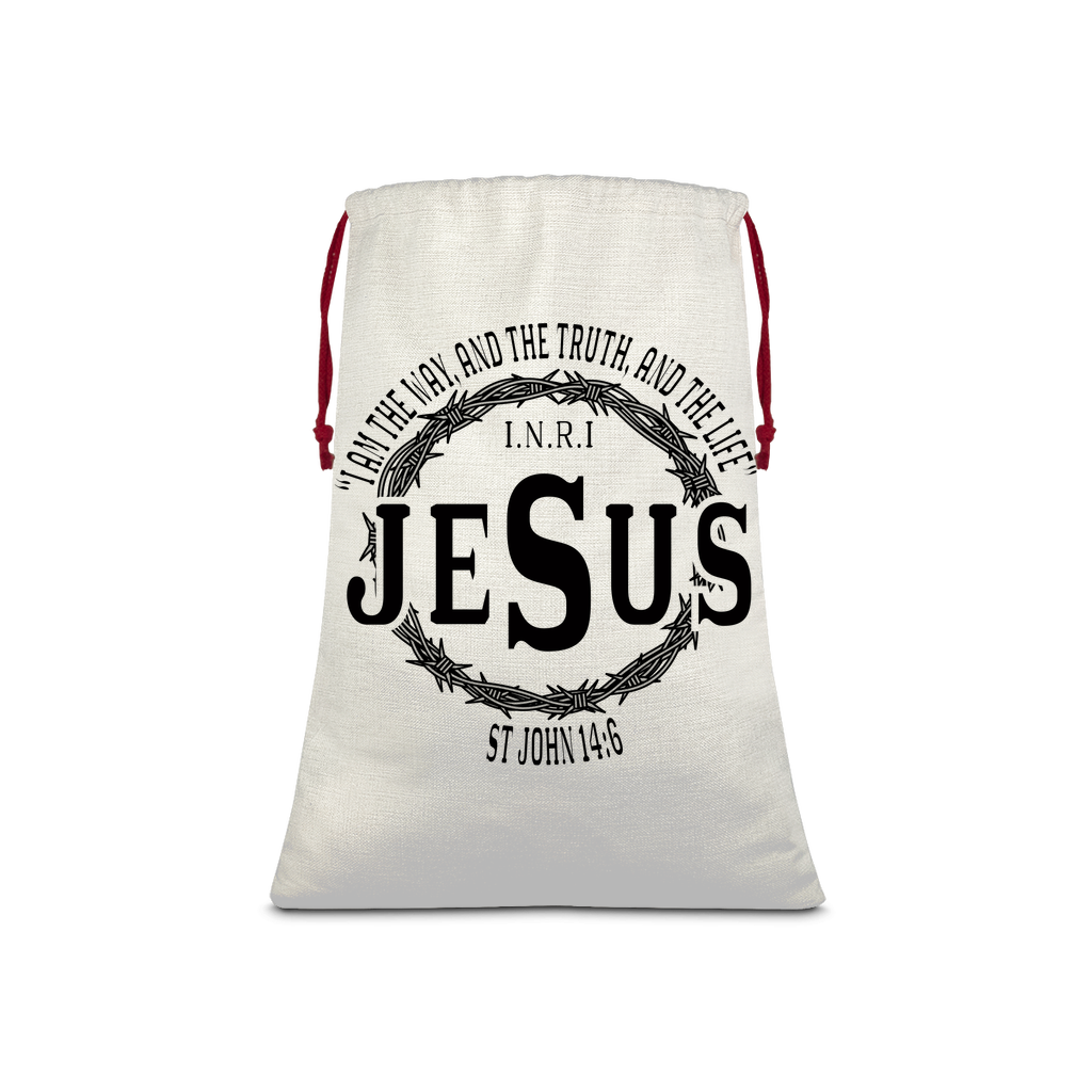 Jesus the Way Linen Drawstring Sack