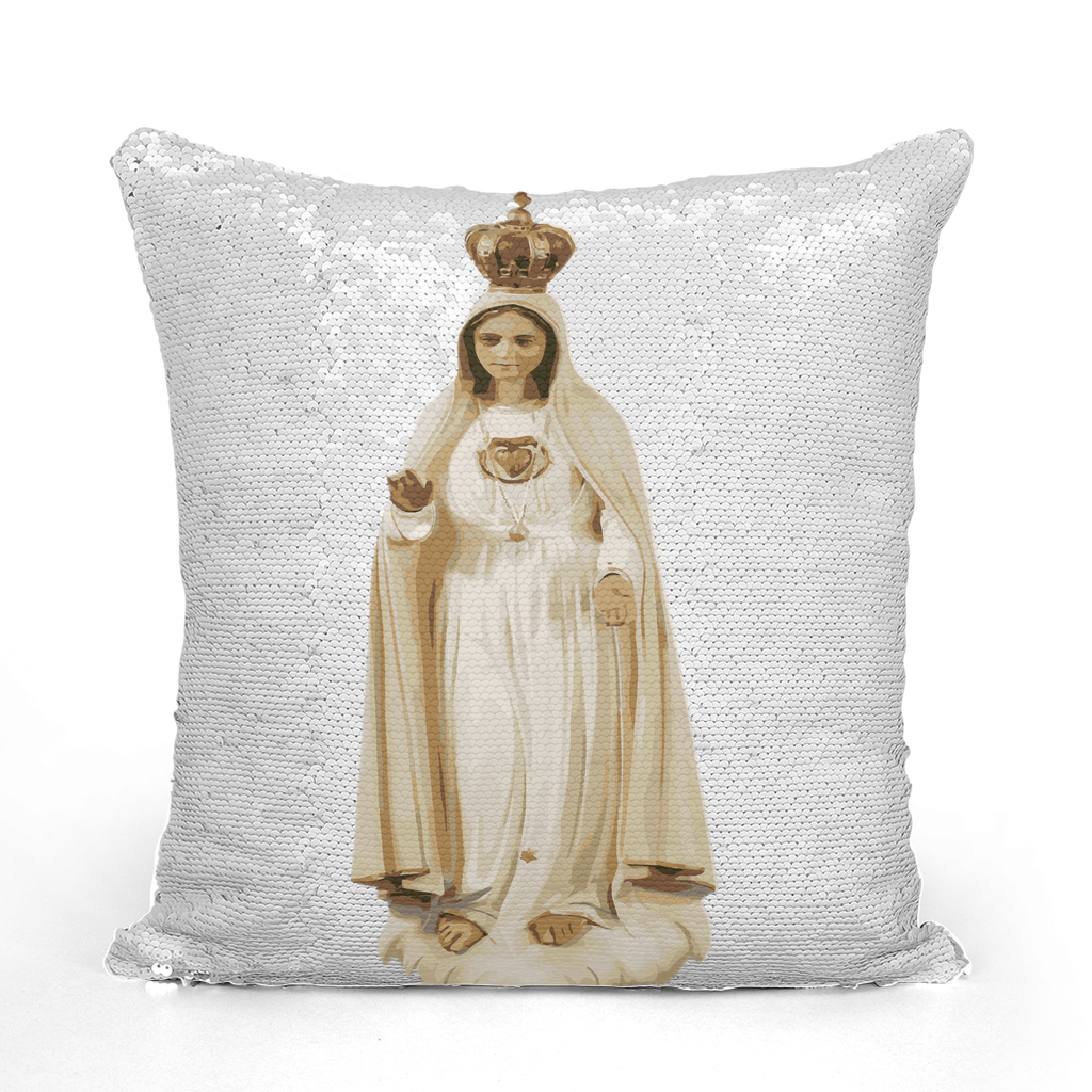 Our Lady of Fatima Sequin Cushion Cover