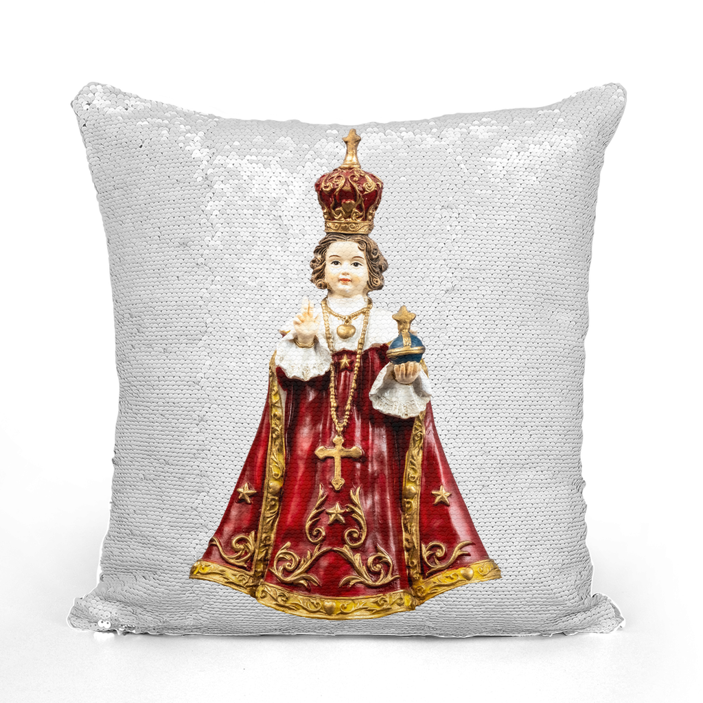 Infant of Prague Sequin Cushion Cover