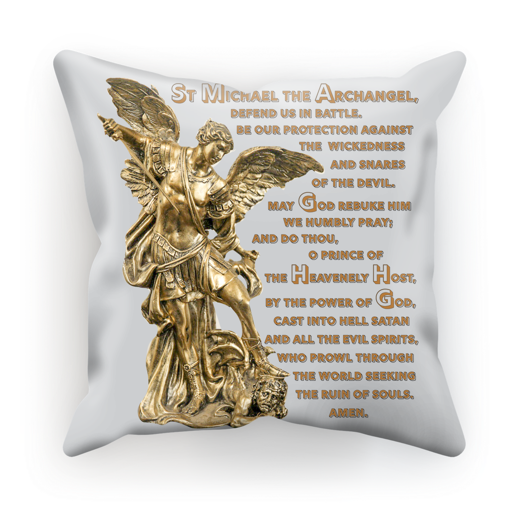 St Michael Archangel with Prayer Cushion Cover