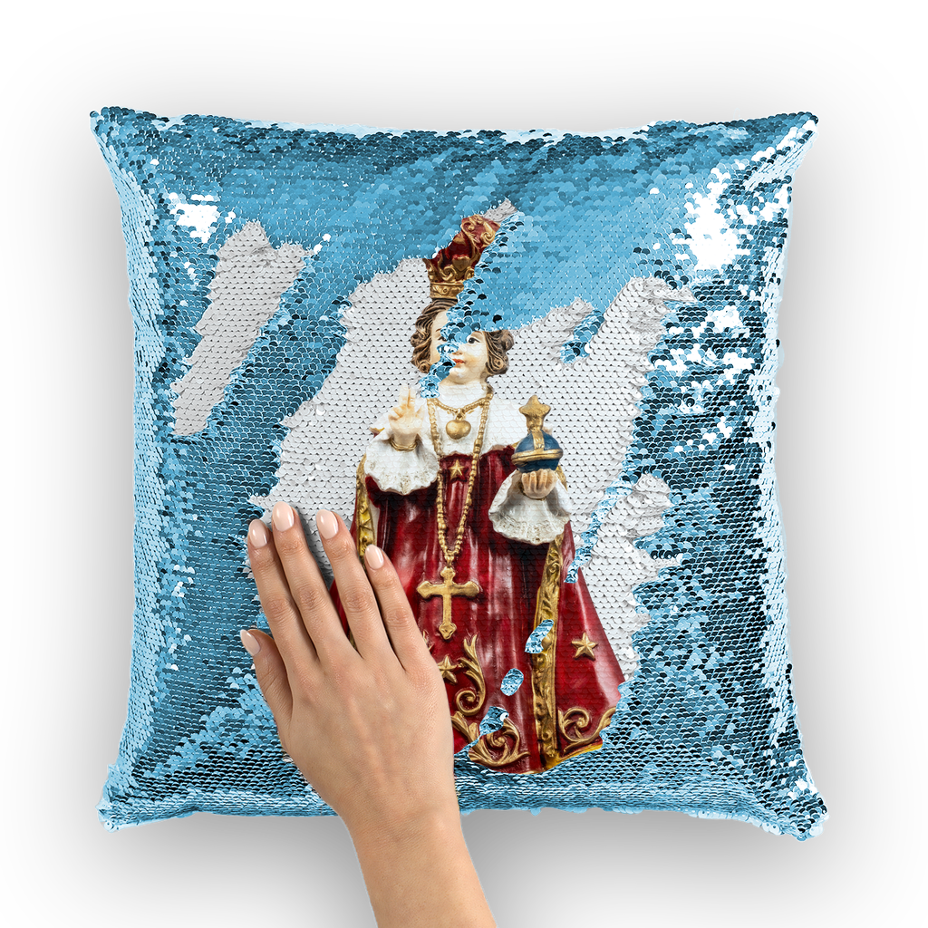 Infant of Prague Sequin Cushion Cover