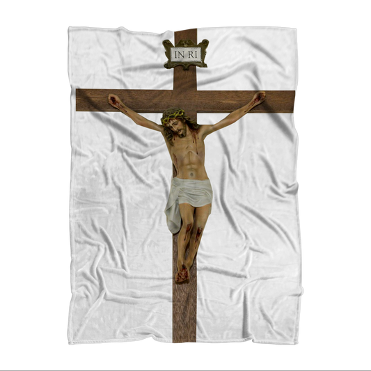 Jesus Crucified Throw Blanket