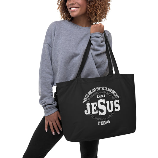Jesus the Way John 14:6 Large organic tote bag
