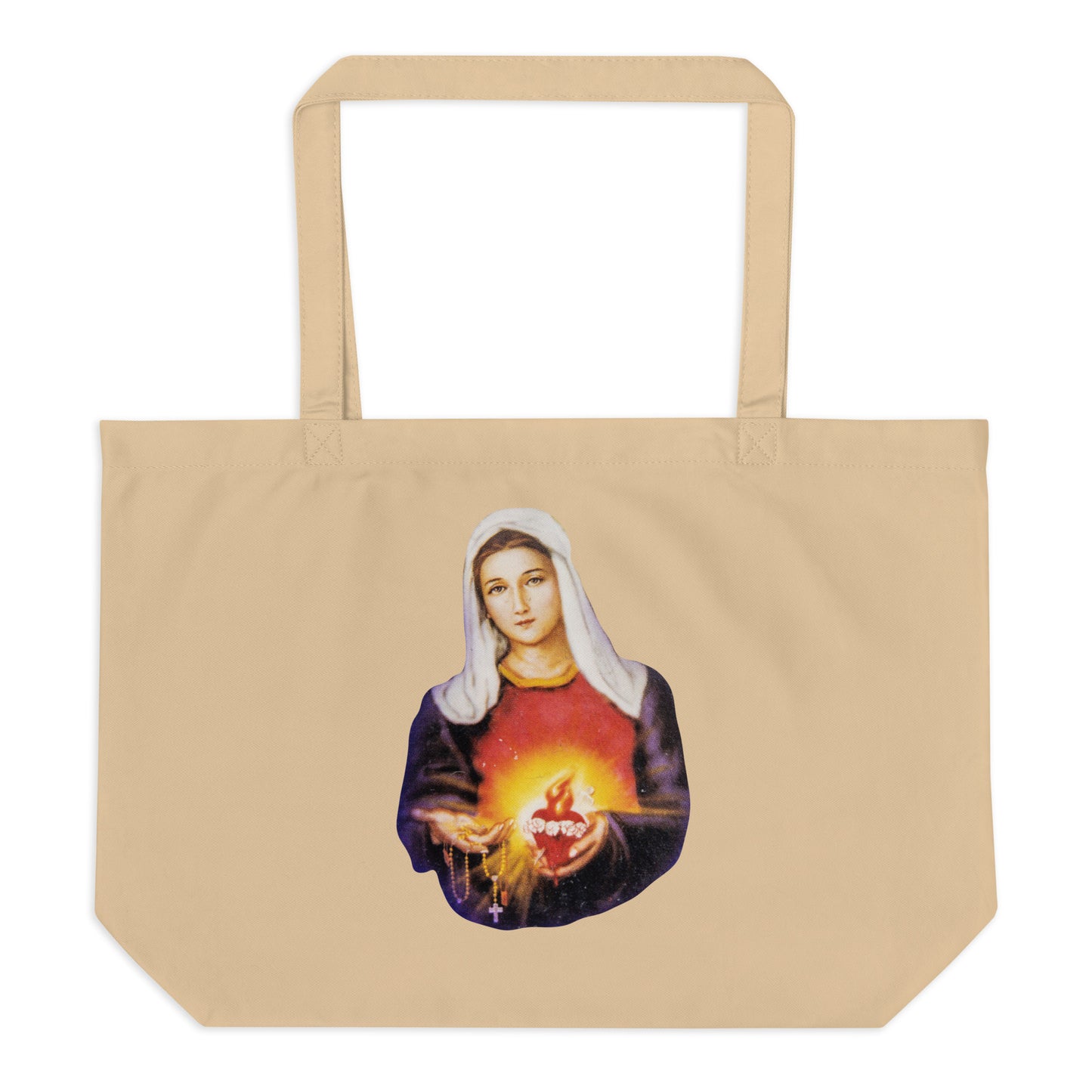 Sacred Heart of Jesus | Immaculate Heart of Mary Large organic tote bag