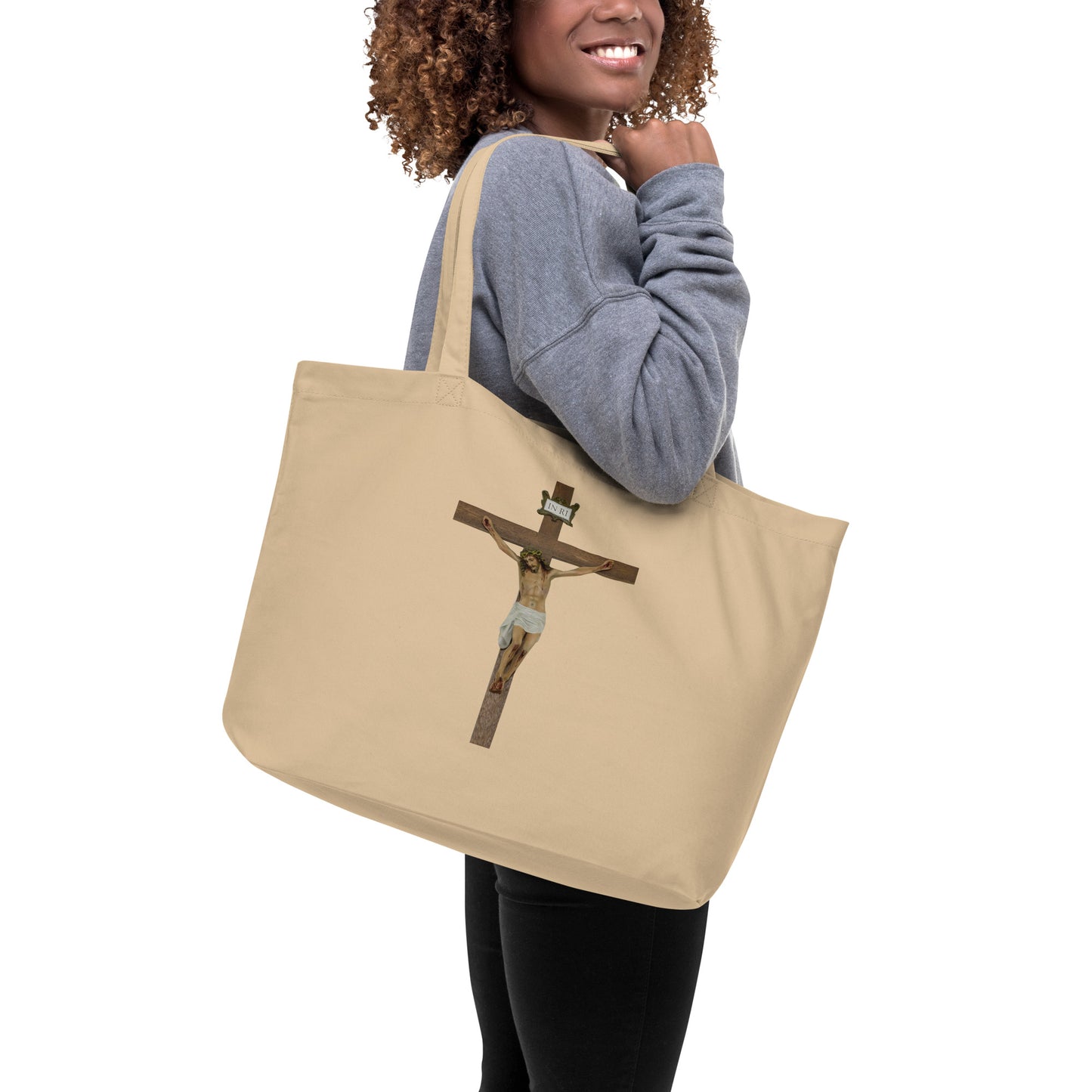 Jesus Crucified Large organic tote bag
