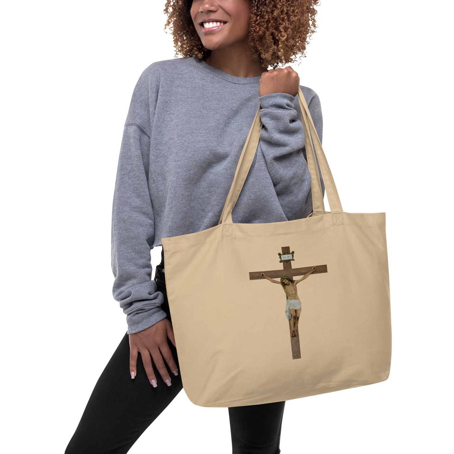 Jesus Crucified Large organic tote bag