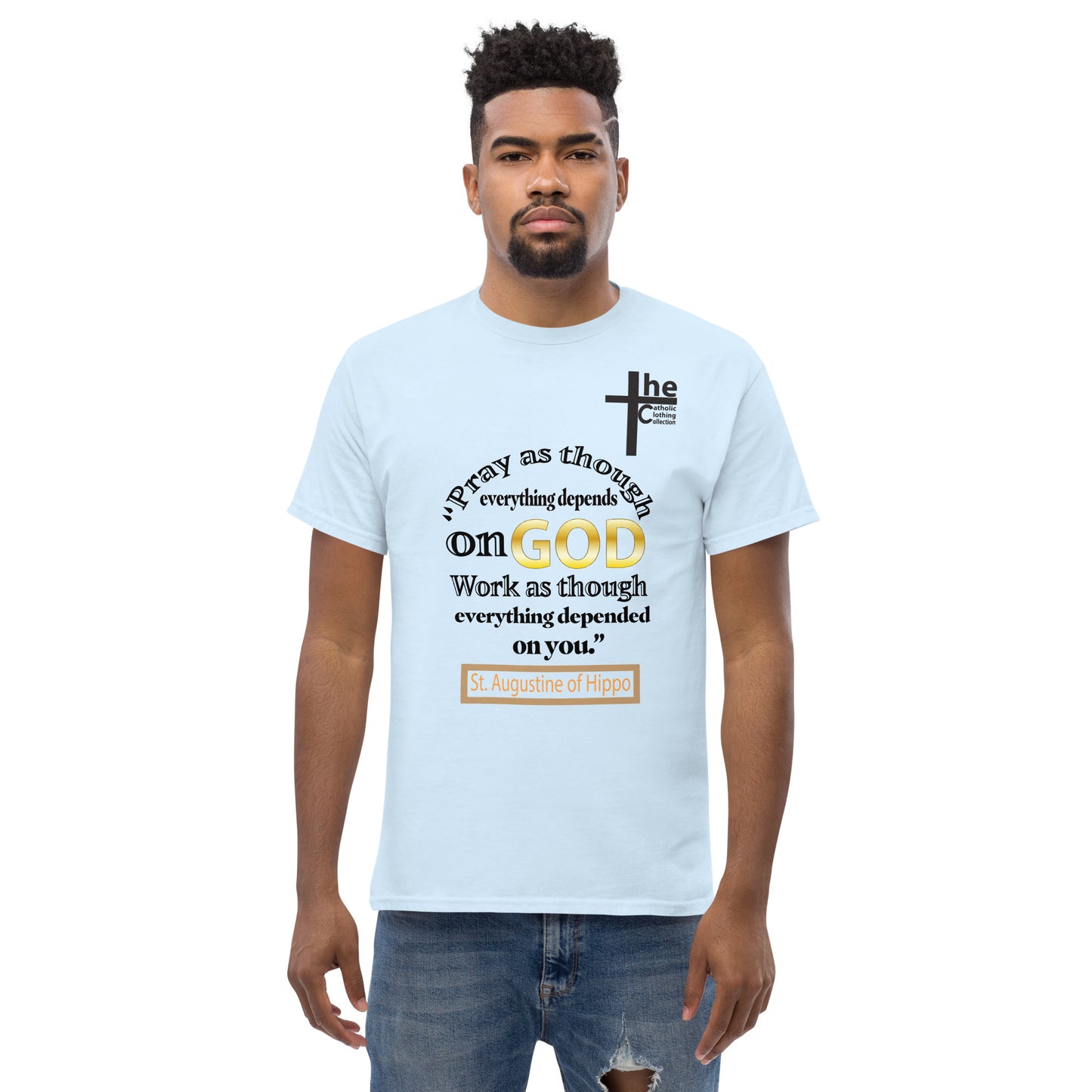 Pray and Work St Augustine Men's T-Shirt