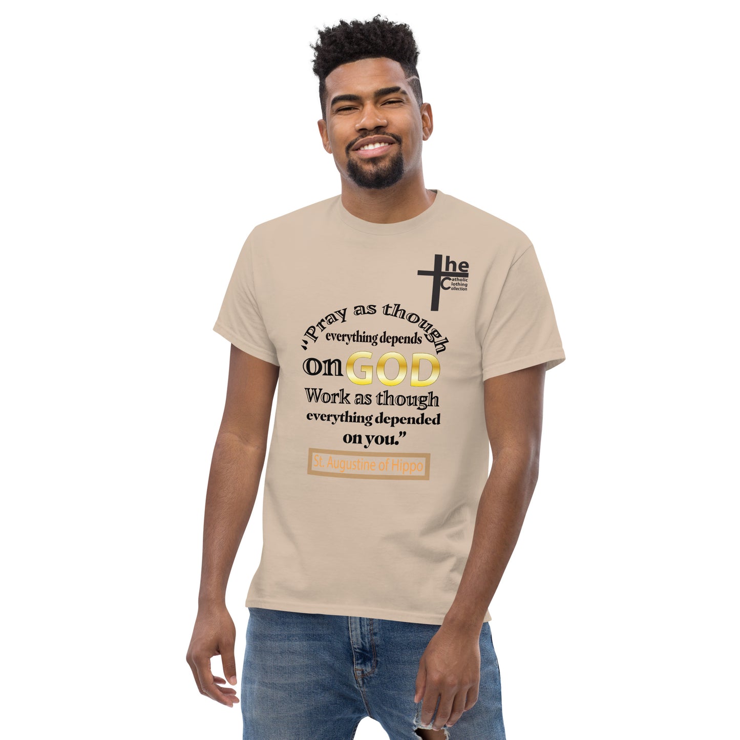 Pray and Work St Augustine Men's T-Shirt