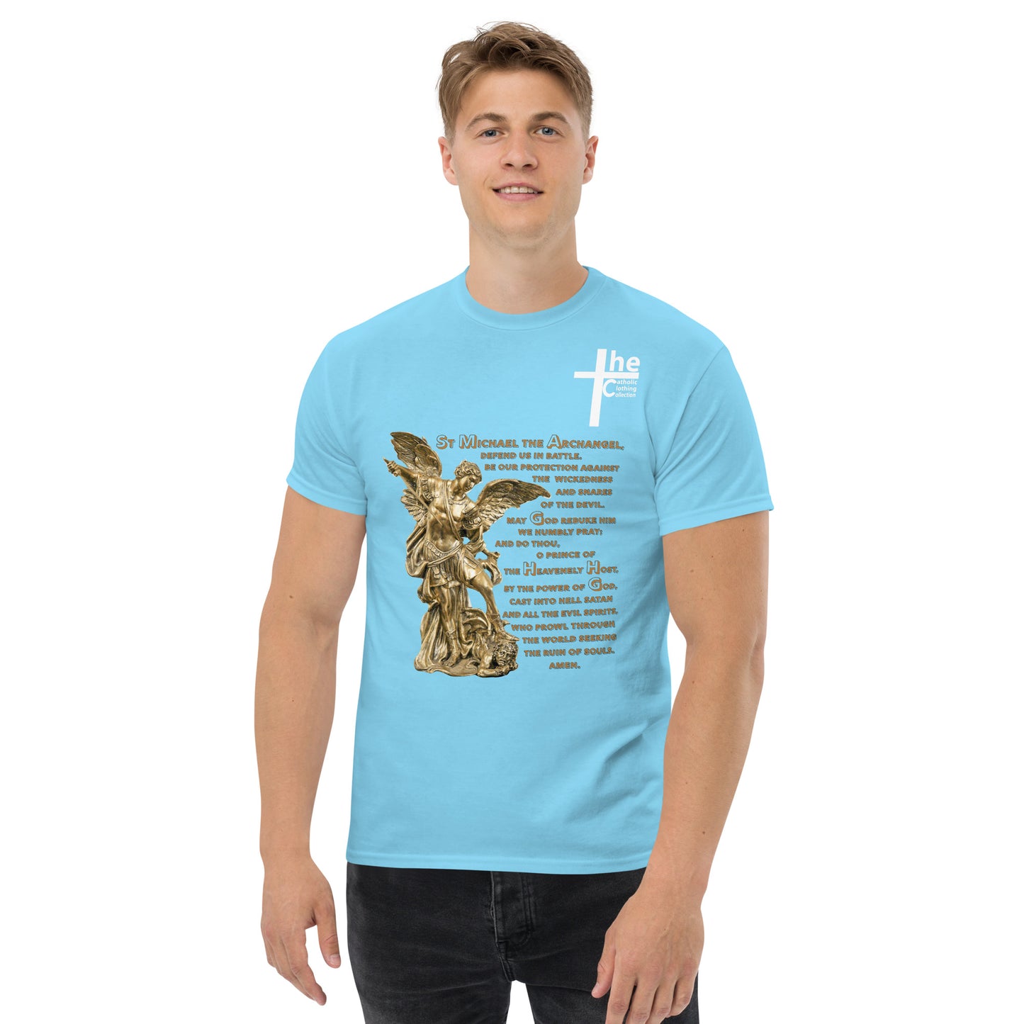 St Michael Archangel with Prayer Men's t-Shirt