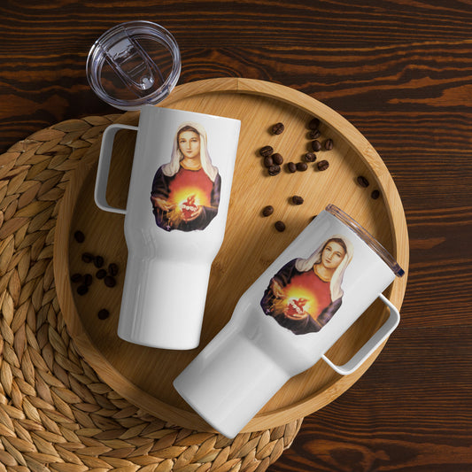 Immaculate Heart of Mary Travel mug with a handle