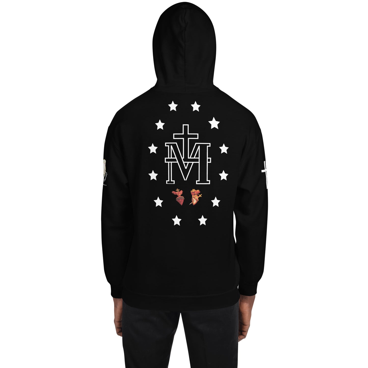 Miraculous Medal (coloured Hearts) Men's Hoodie