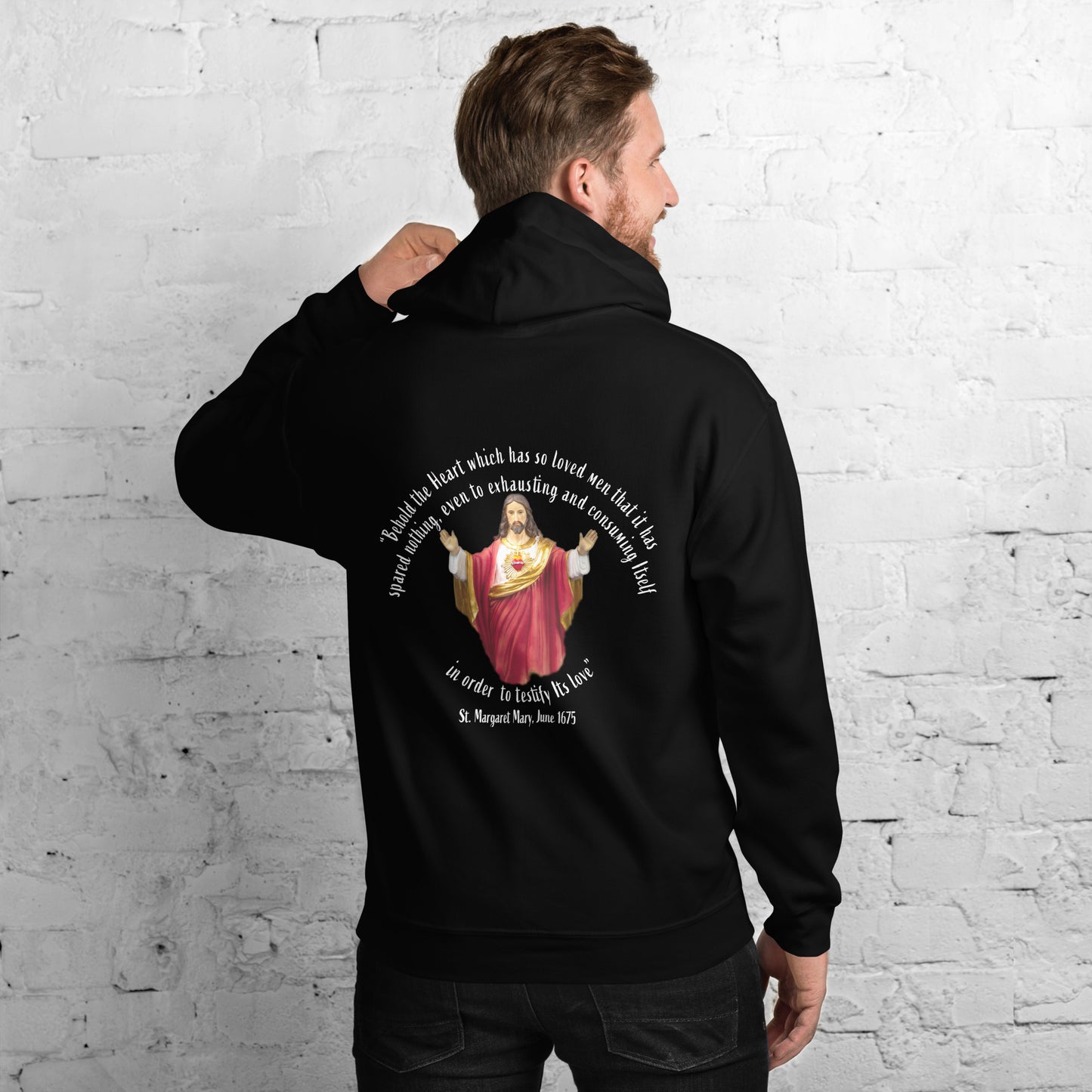 Sacred Heart of Jesus - St Margaret Mary 1675 Men's Hoodie