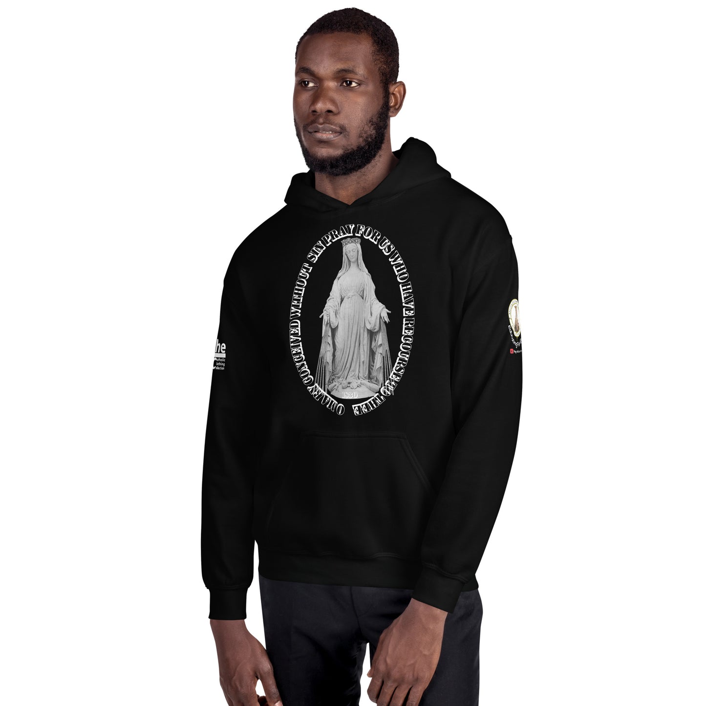 Miraculous Medal (coloured Hearts) Men's Hoodie