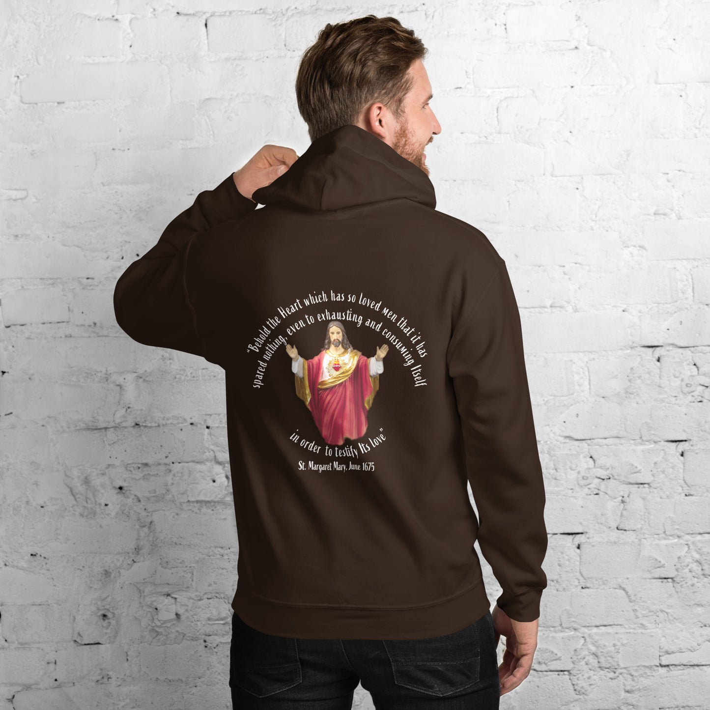 Sacred Heart of Jesus - St Margaret Mary 1675 Men's Hoodie