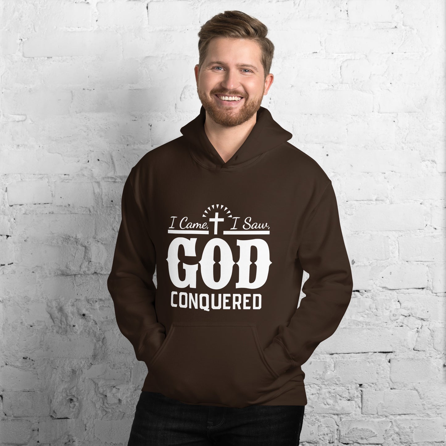 I Came I Saw God Conquered Men's Christian Hoodie