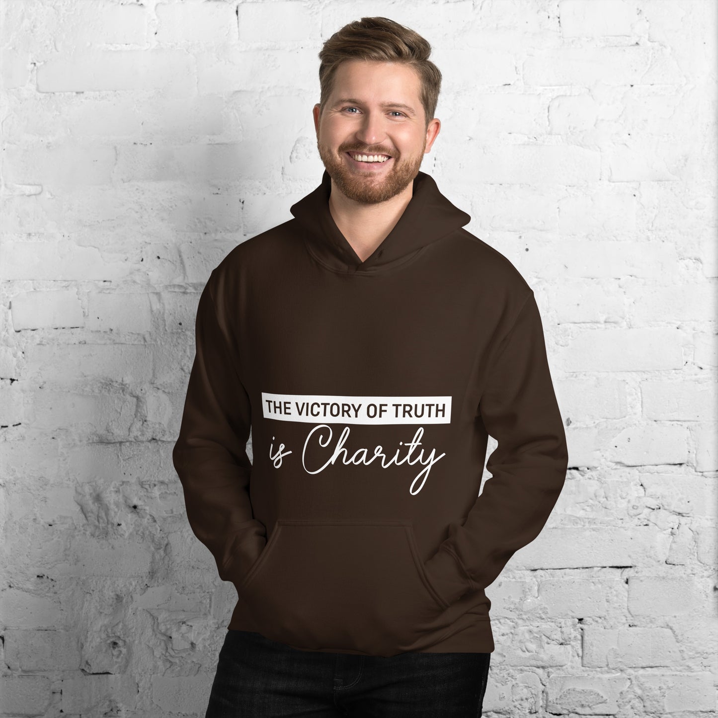 The Victory of Truth is Charity Men's Christian Hoodie