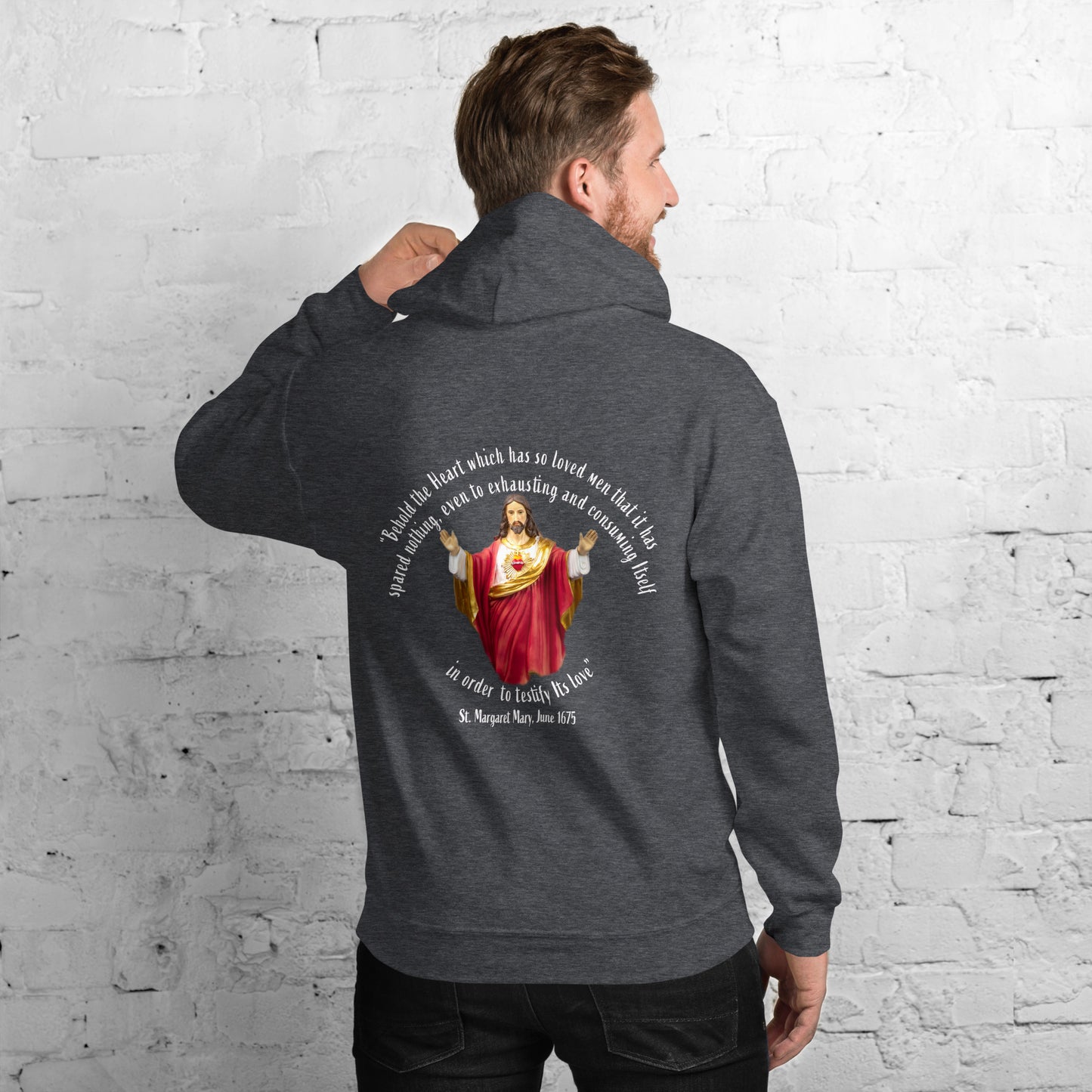 Sacred Heart of Jesus - St Margaret Mary 1675 Men's Hoodie