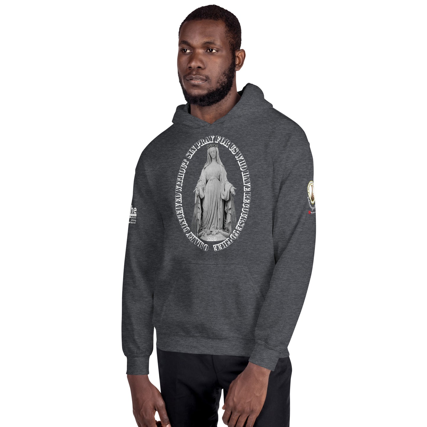 Miraculous Medal (coloured Hearts) Men's Hoodie