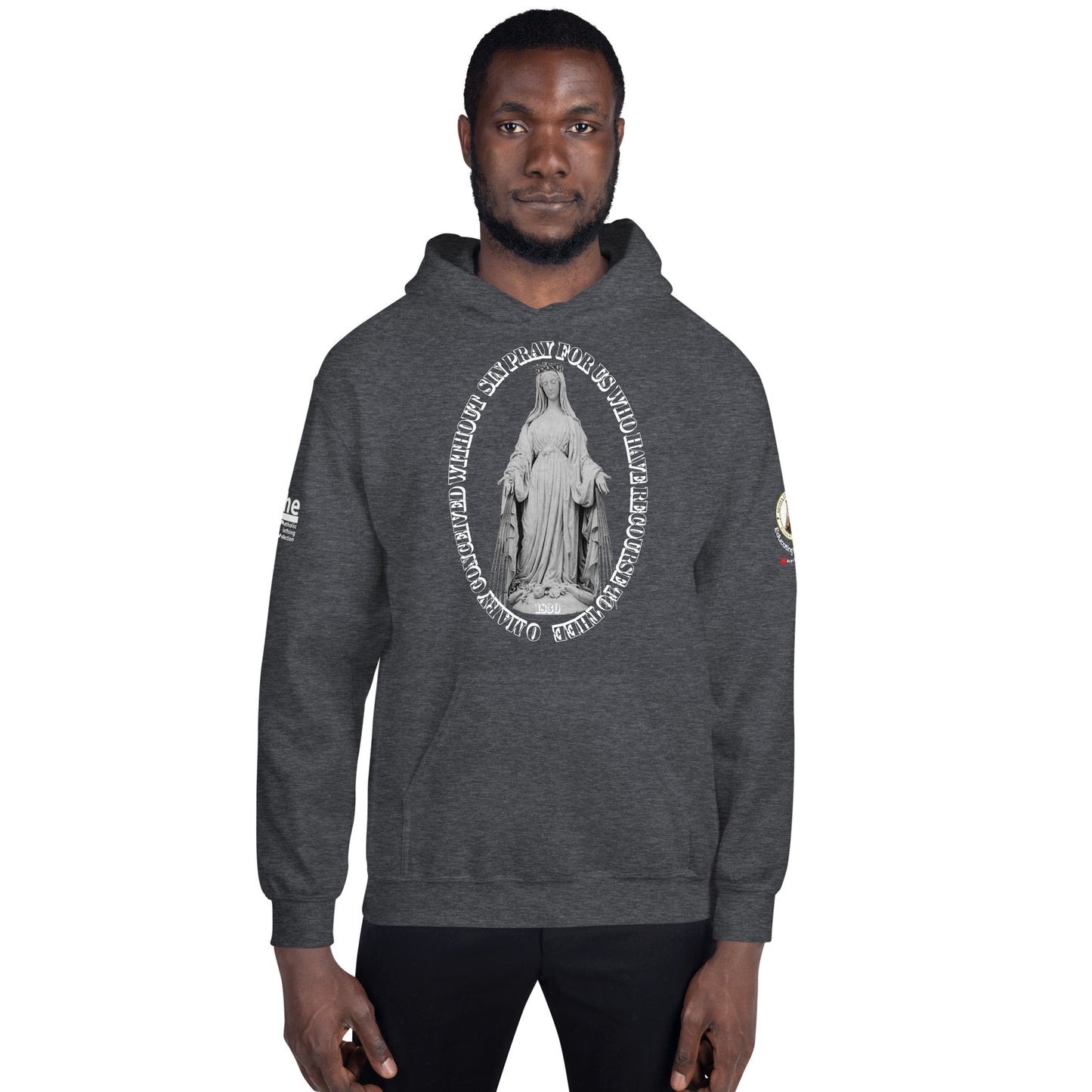 Miraculous Medal (coloured Hearts) Men's Hoodie