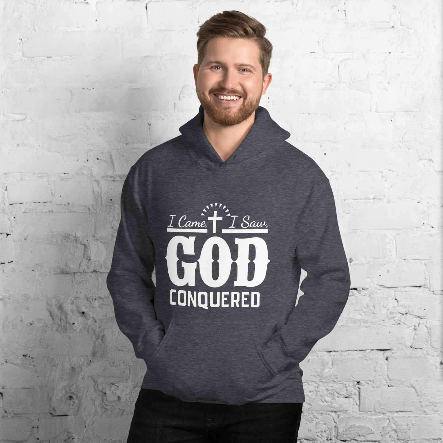 I Came I Saw God Conquered Men's Christian Hoodie