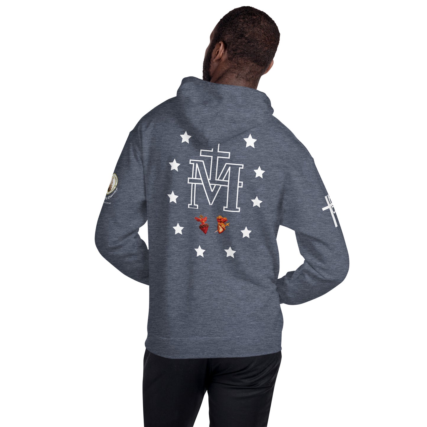 Miraculous Medal (coloured Hearts) Men's Hoodie