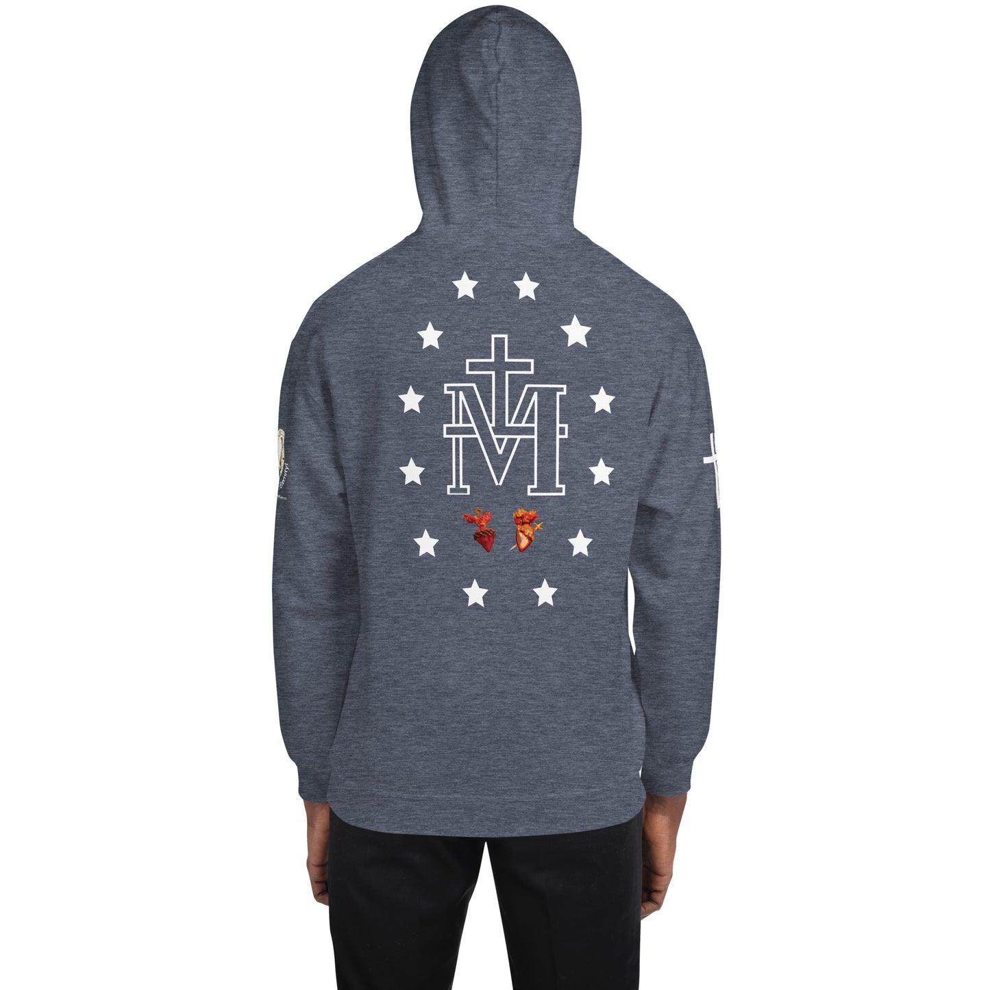 Miraculous Medal (coloured Hearts) Men's Hoodie