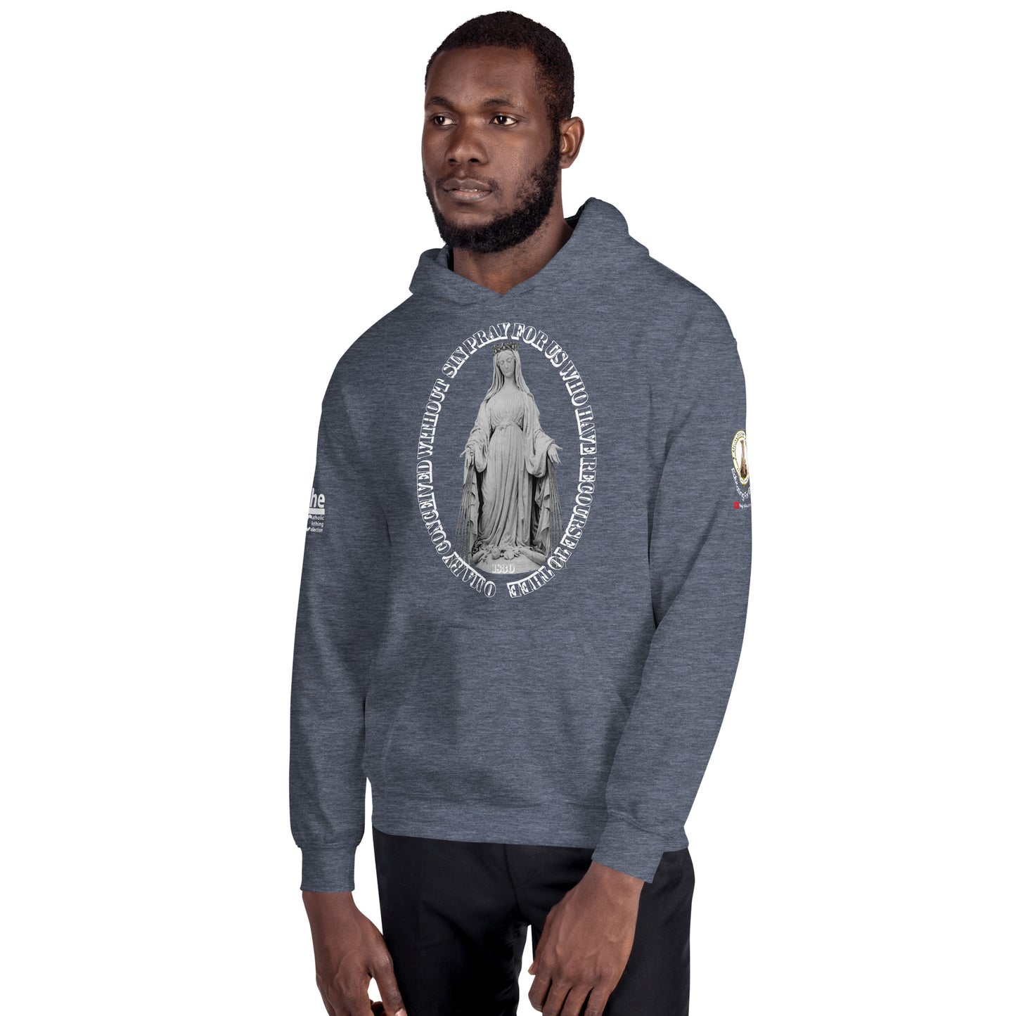 Miraculous Medal (coloured Hearts) Men's Hoodie