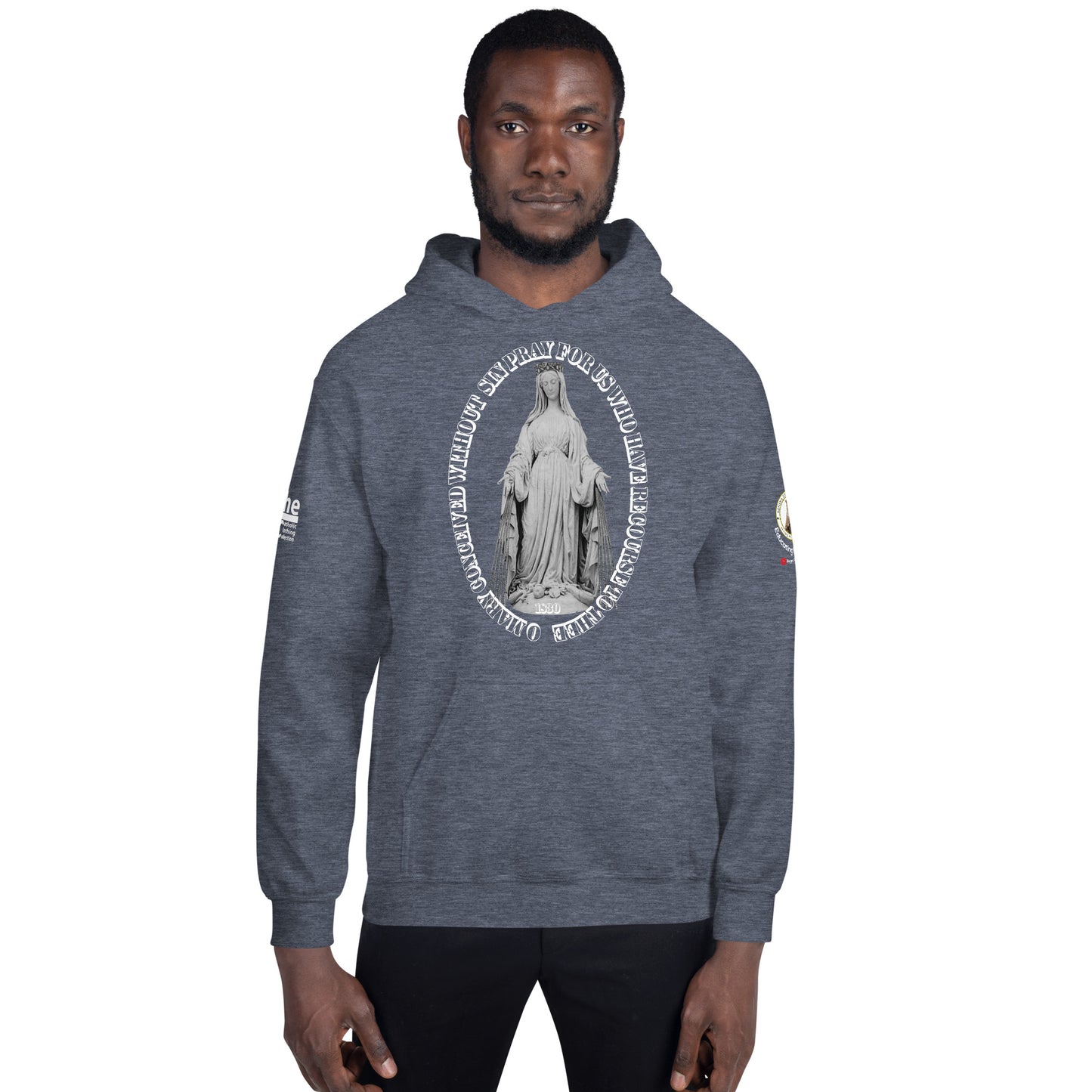 Miraculous Medal (coloured Hearts) Men's Hoodie