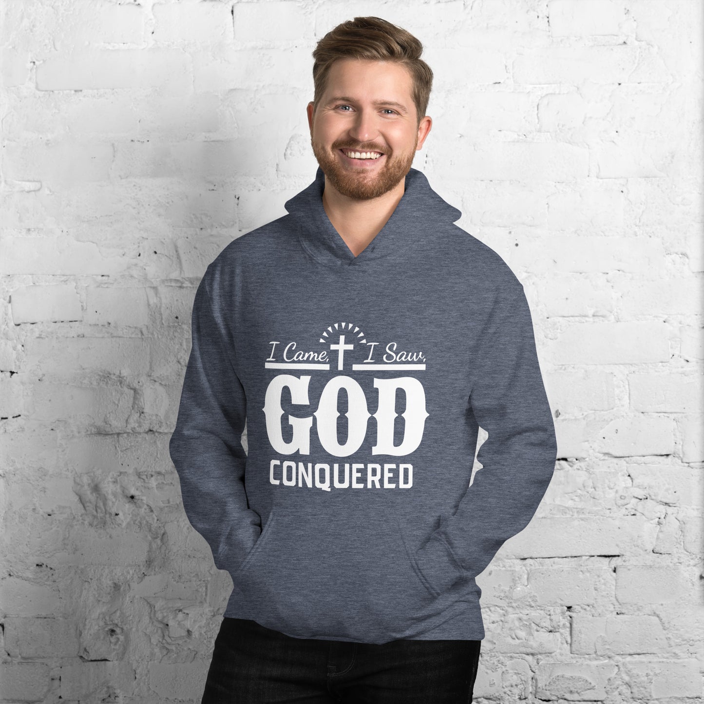 I Came I Saw God Conquered Men's Christian Hoodie