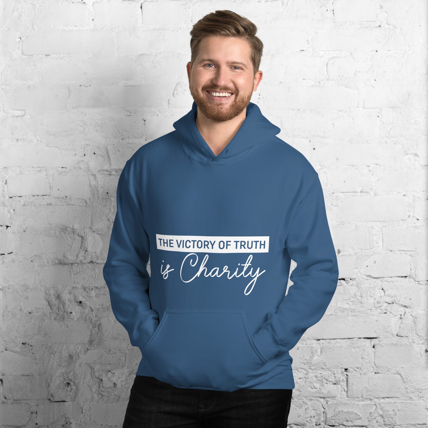 The Victory of Truth is Charity Men's Christian Hoodie