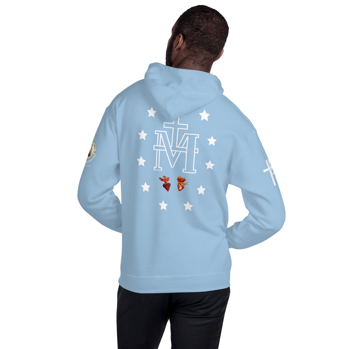 Miraculous Medal (coloured Hearts) Men's Hoodie