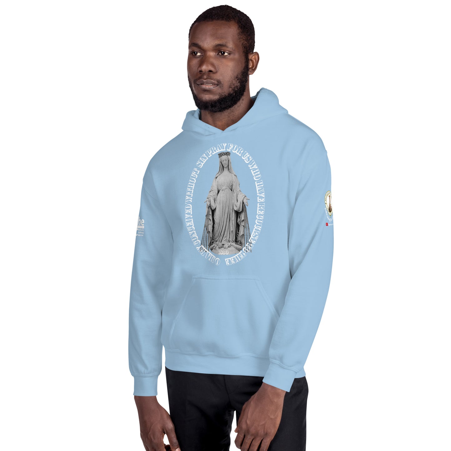 Miraculous Medal (coloured Hearts) Men's Hoodie