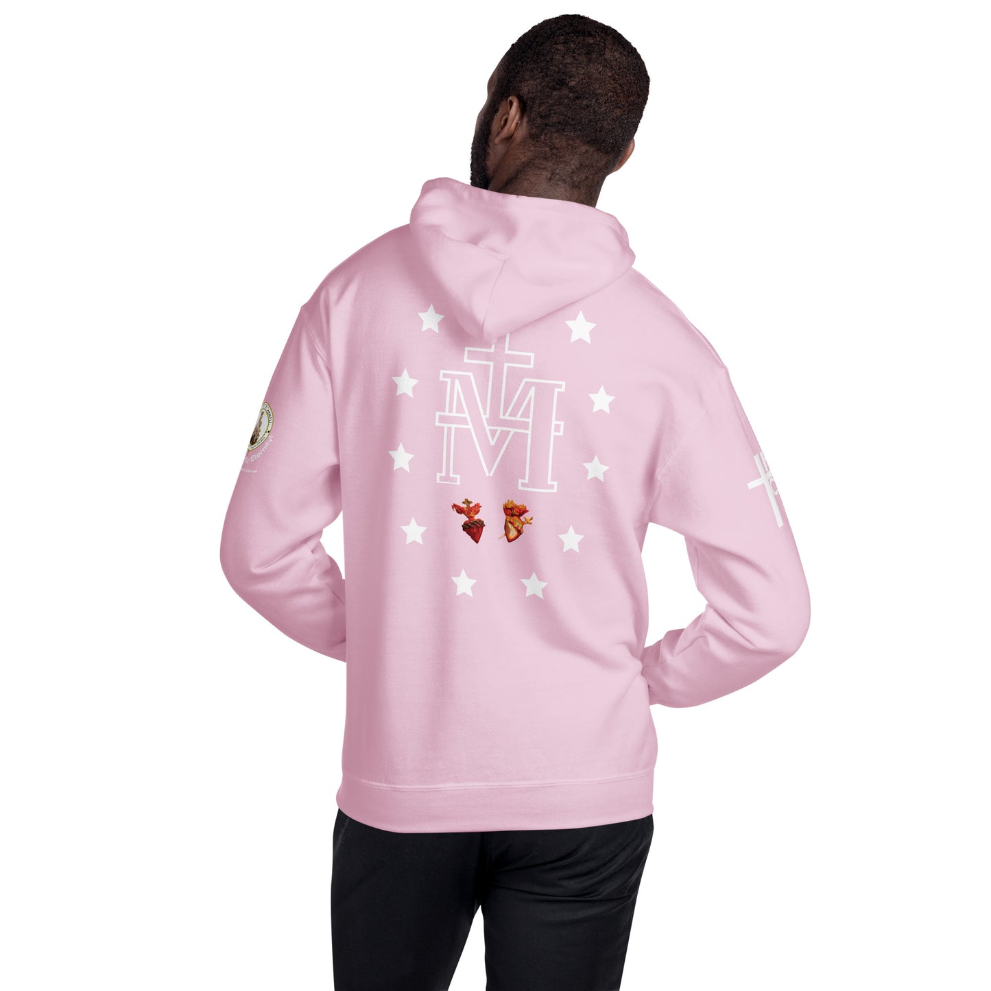 Miraculous Medal (coloured Hearts) Men's Hoodie