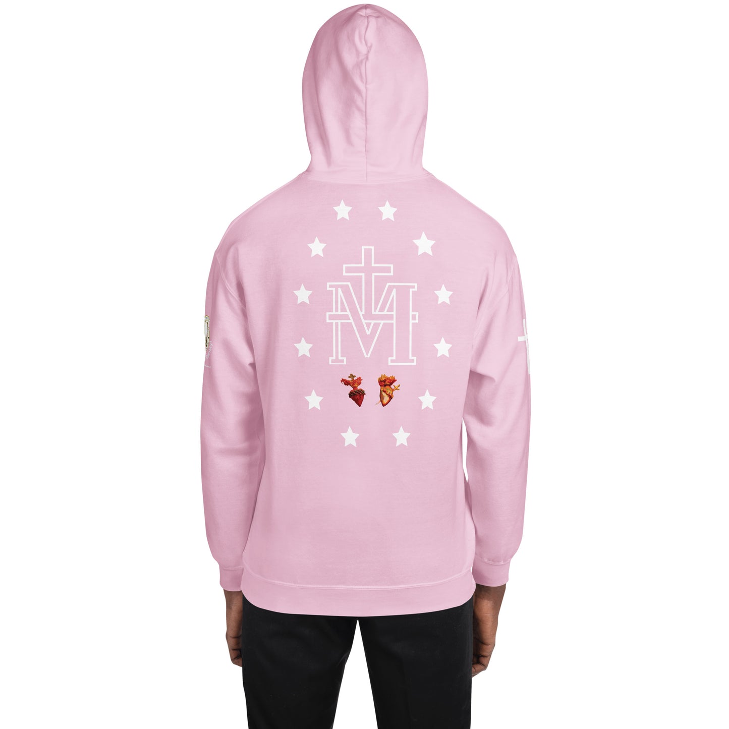 Miraculous Medal (coloured Hearts) Men's Hoodie