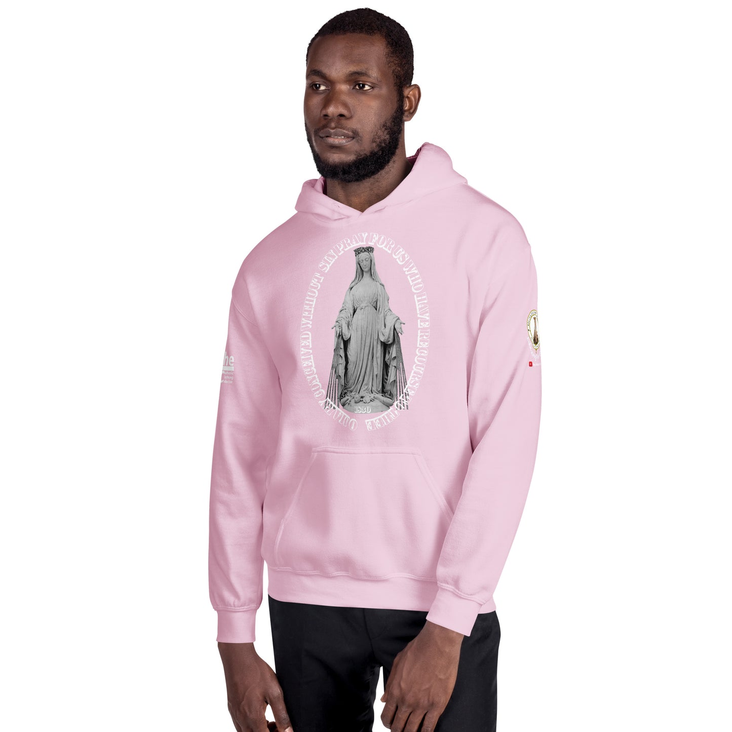 Miraculous Medal (coloured Hearts) Men's Hoodie