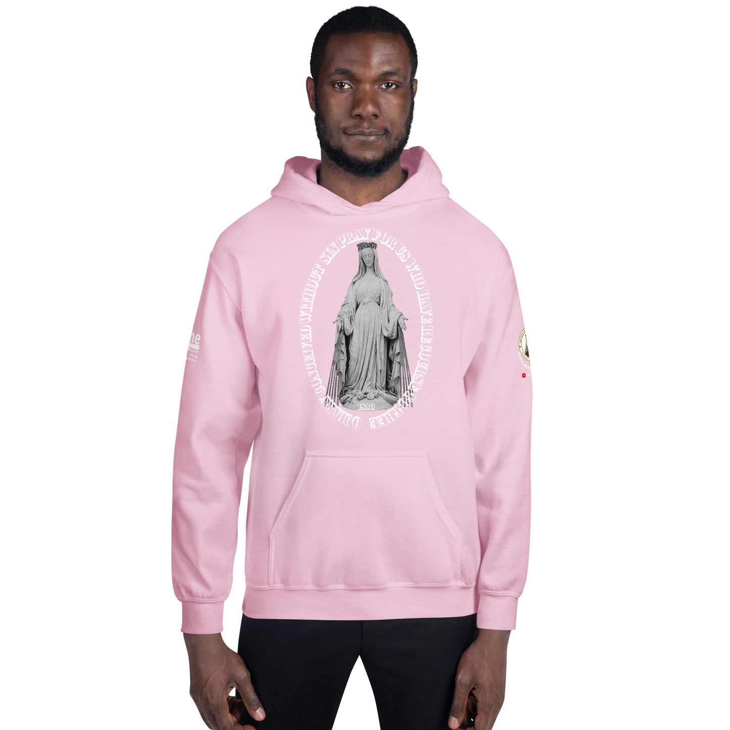 Miraculous Medal (coloured Hearts) Men's Hoodie