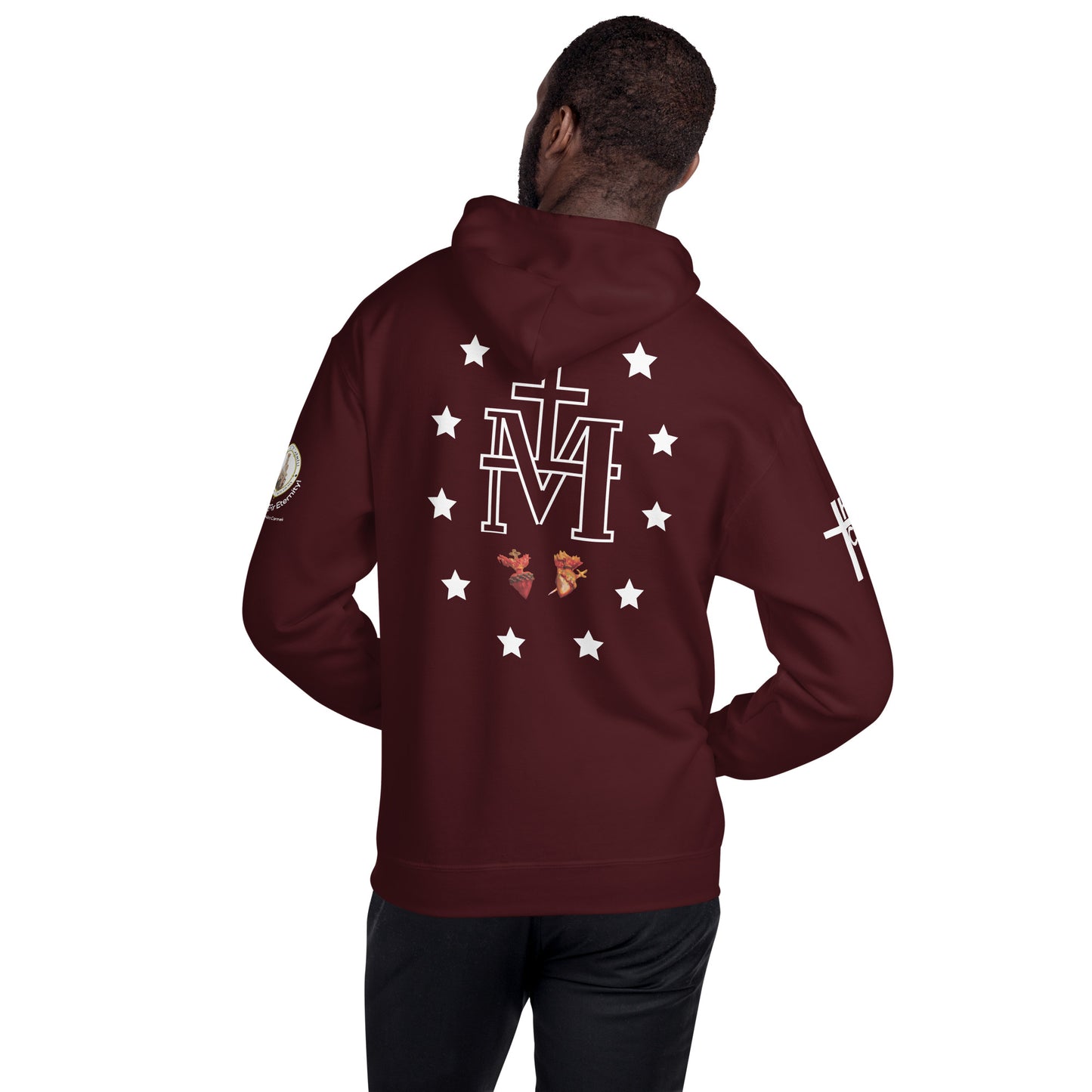 Miraculous Medal (coloured Hearts) Men's Hoodie