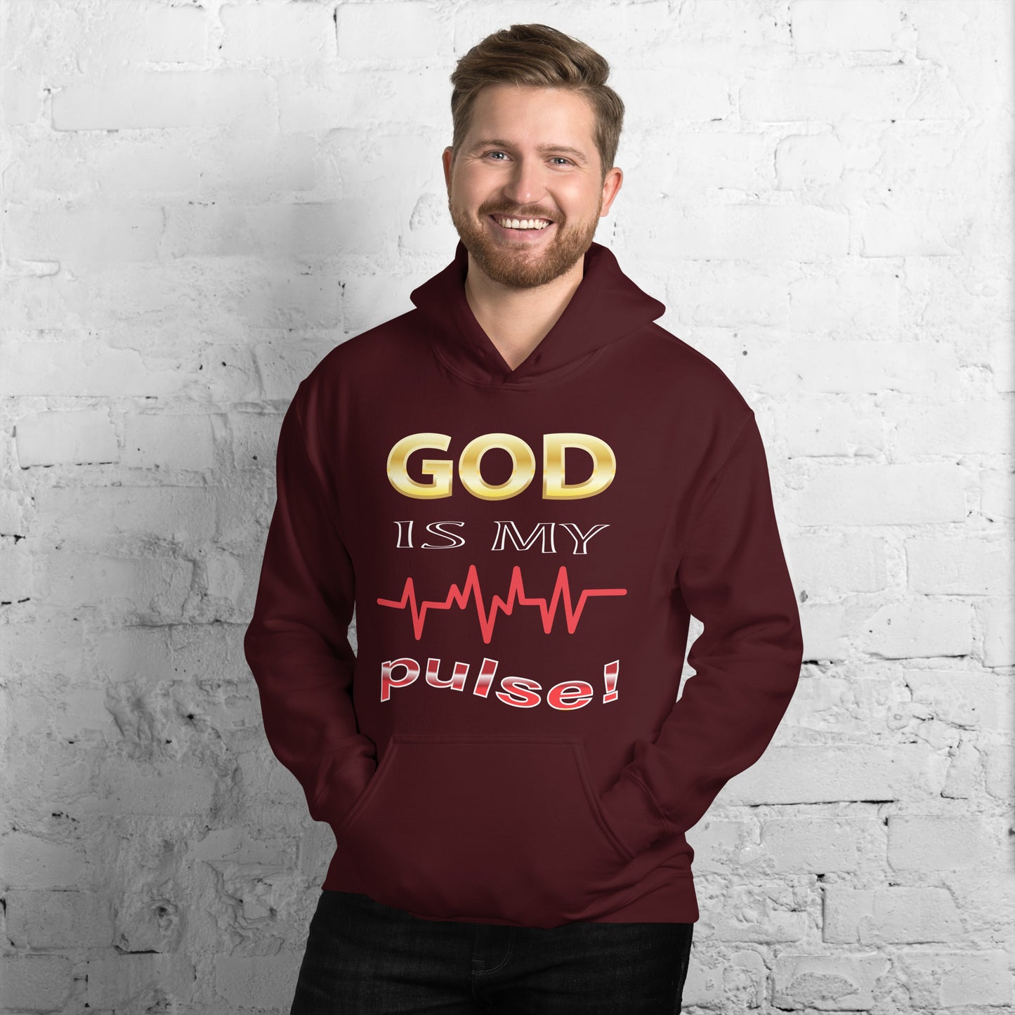 God Is My Pulse Men's Christian Hoodie