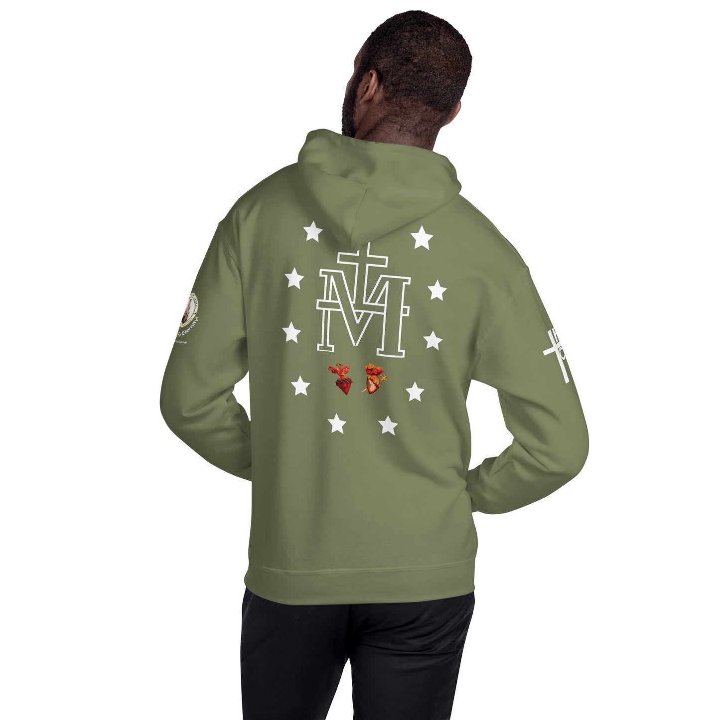 Miraculous Medal (coloured Hearts) Men's Hoodie