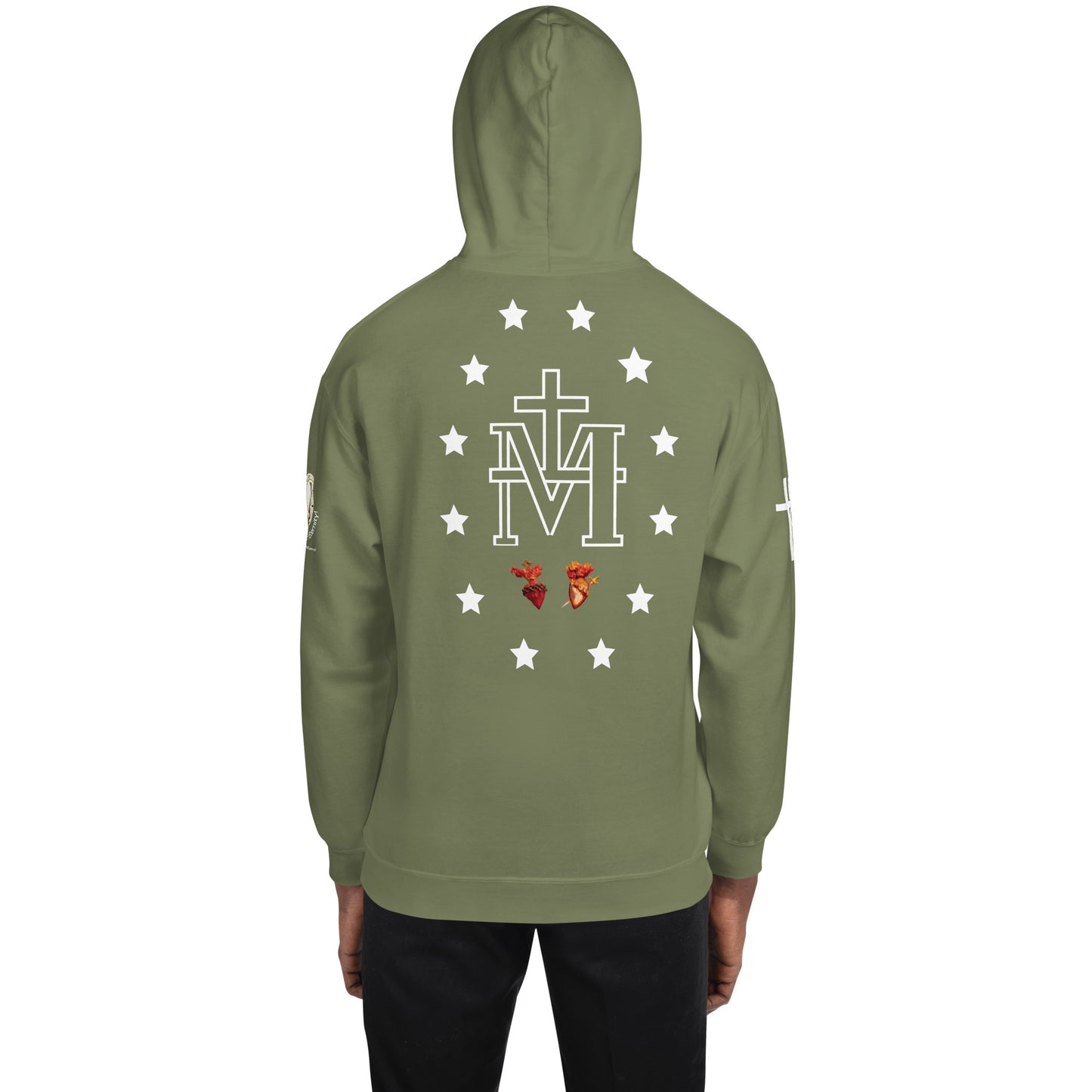 Miraculous Medal (coloured Hearts) Men's Hoodie