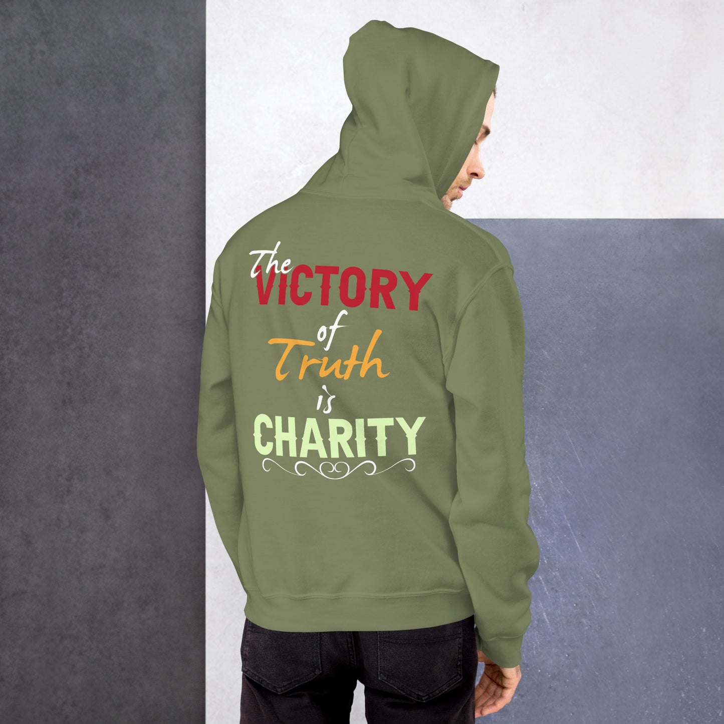 Victory of Truth is Charity Men's Hoodie