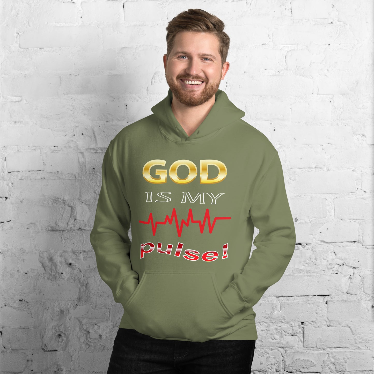 God Is My Pulse Men's Christian Hoodie