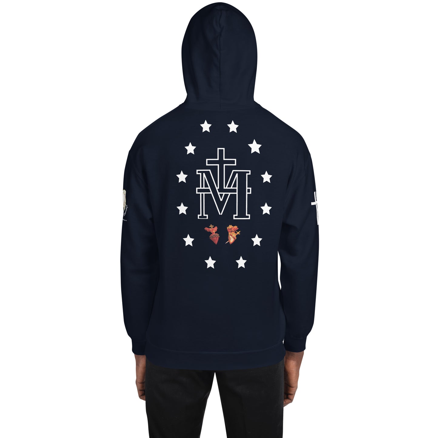 Miraculous Medal (coloured Hearts) Men's Hoodie