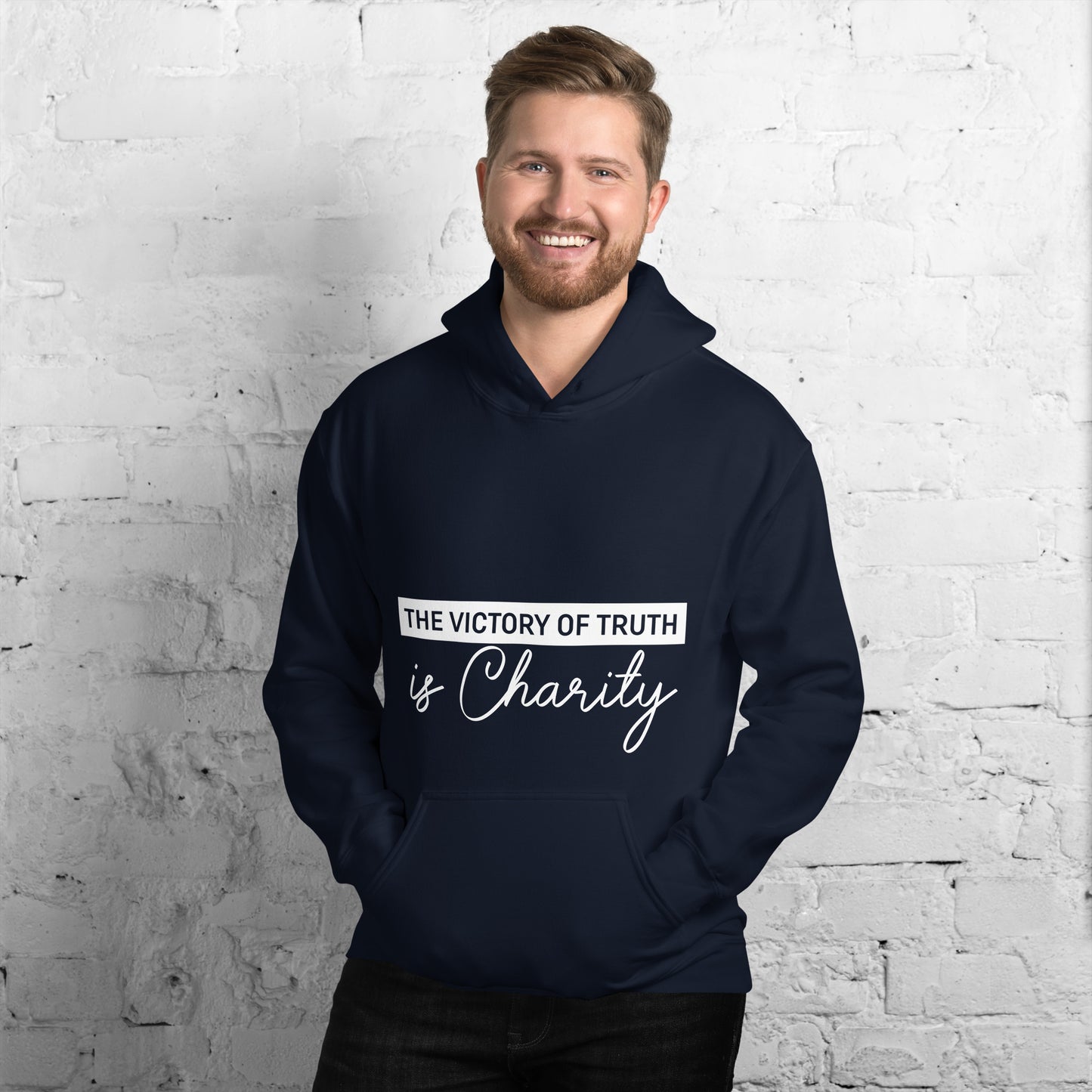 The Victory of Truth is Charity Men's Christian Hoodie