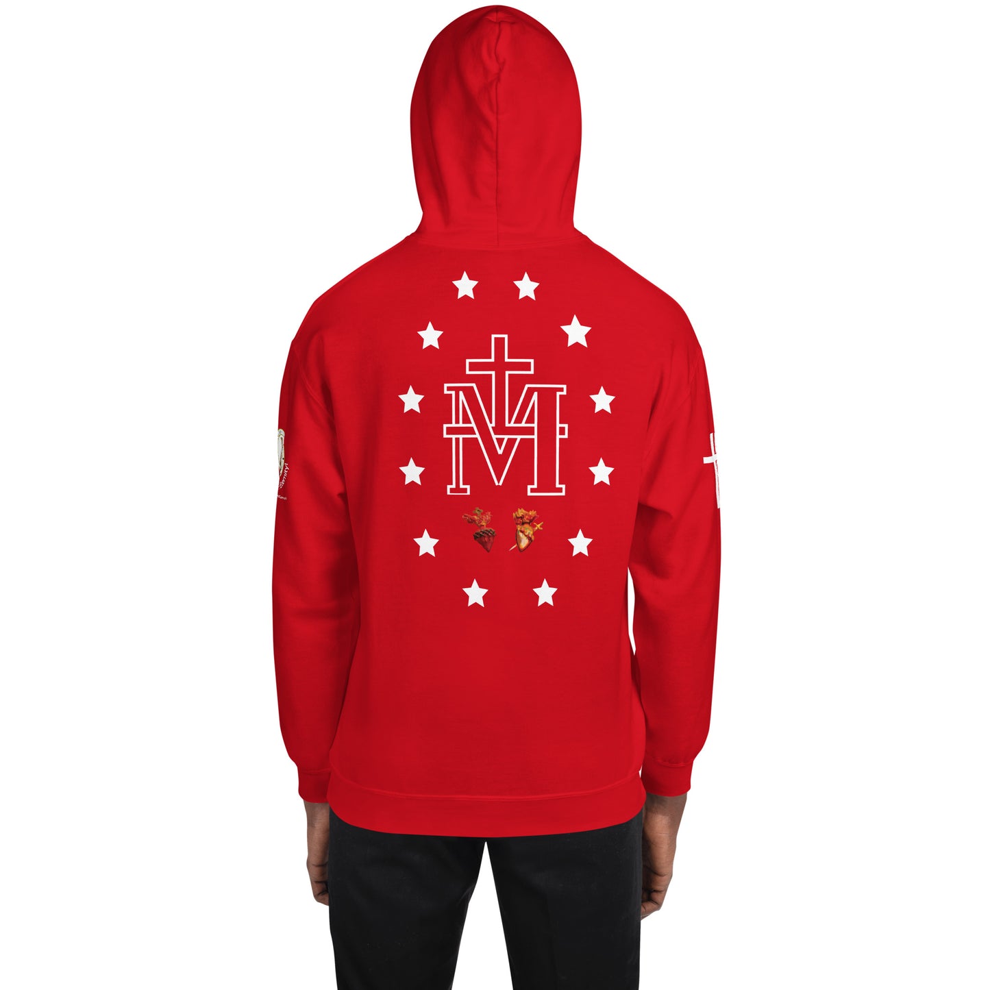 Miraculous Medal (coloured Hearts) Men's Hoodie