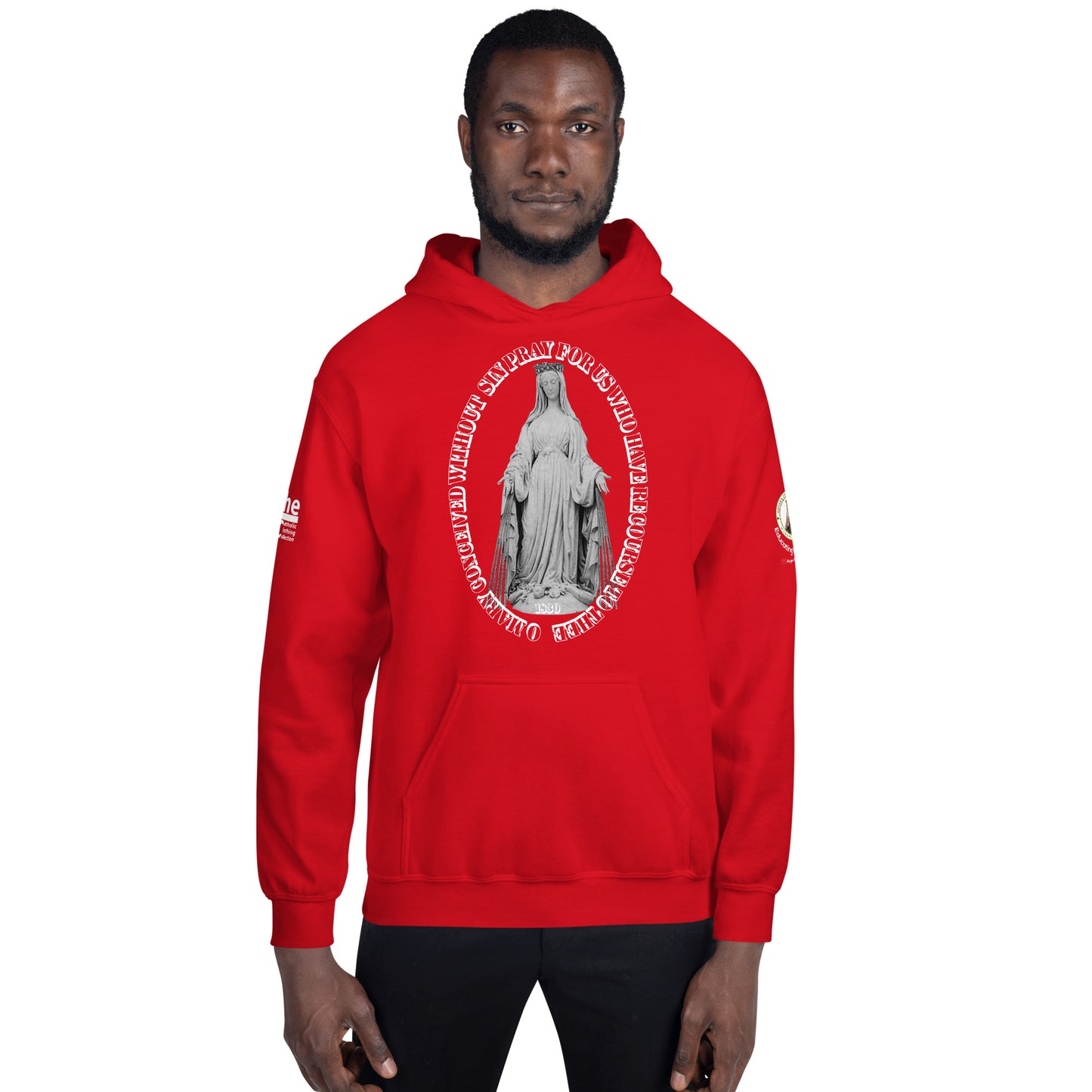 Miraculous Medal (coloured Hearts) Men's Hoodie