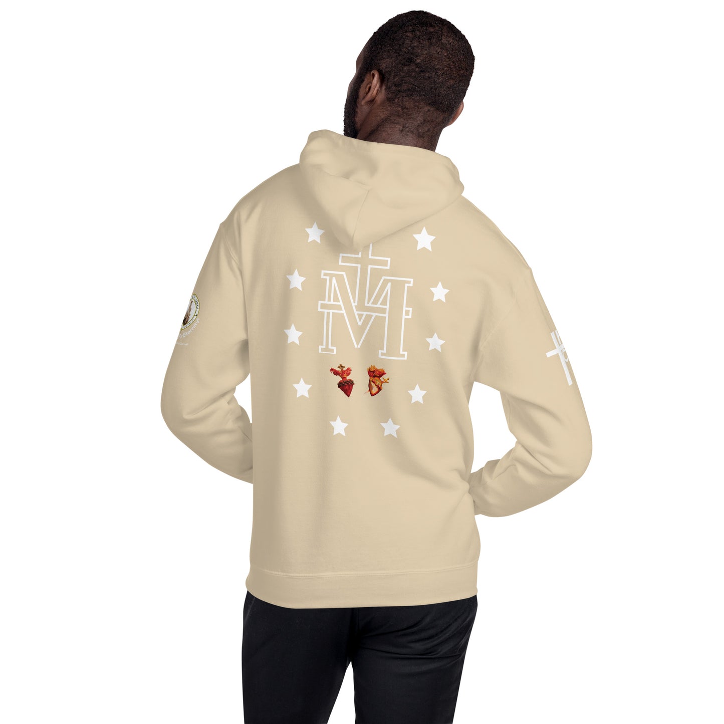 Miraculous Medal (coloured Hearts) Men's Hoodie