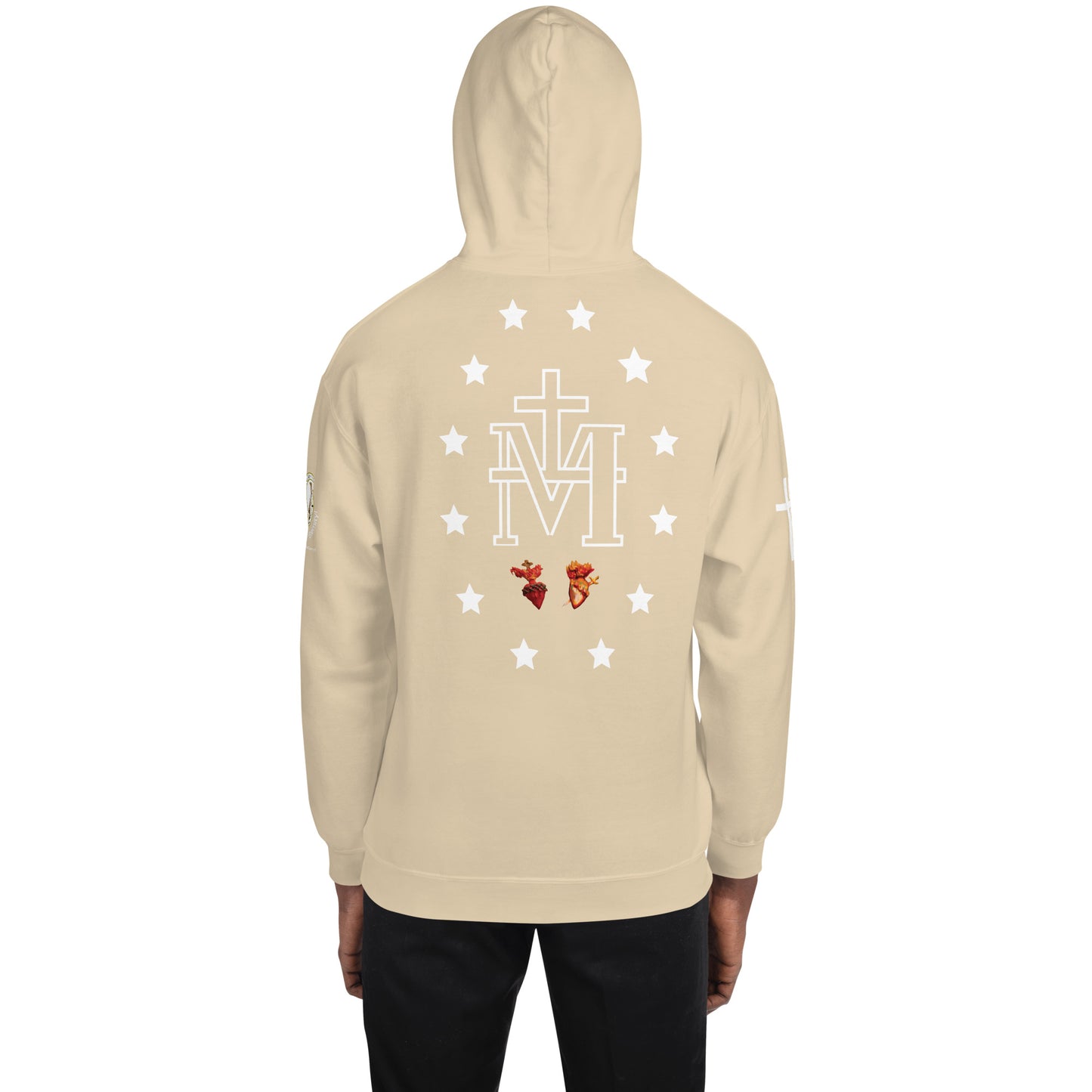 Miraculous Medal (coloured Hearts) Men's Hoodie