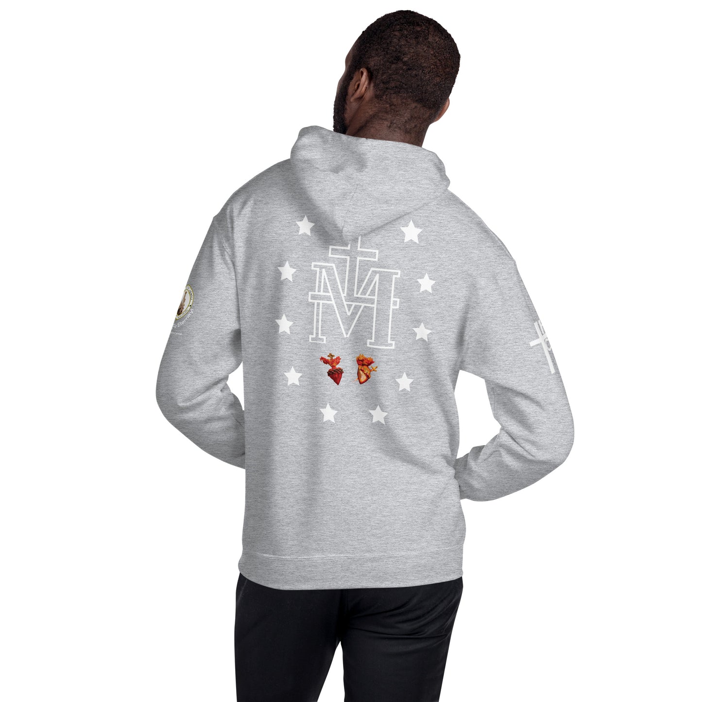 Miraculous Medal (coloured Hearts) Men's Hoodie