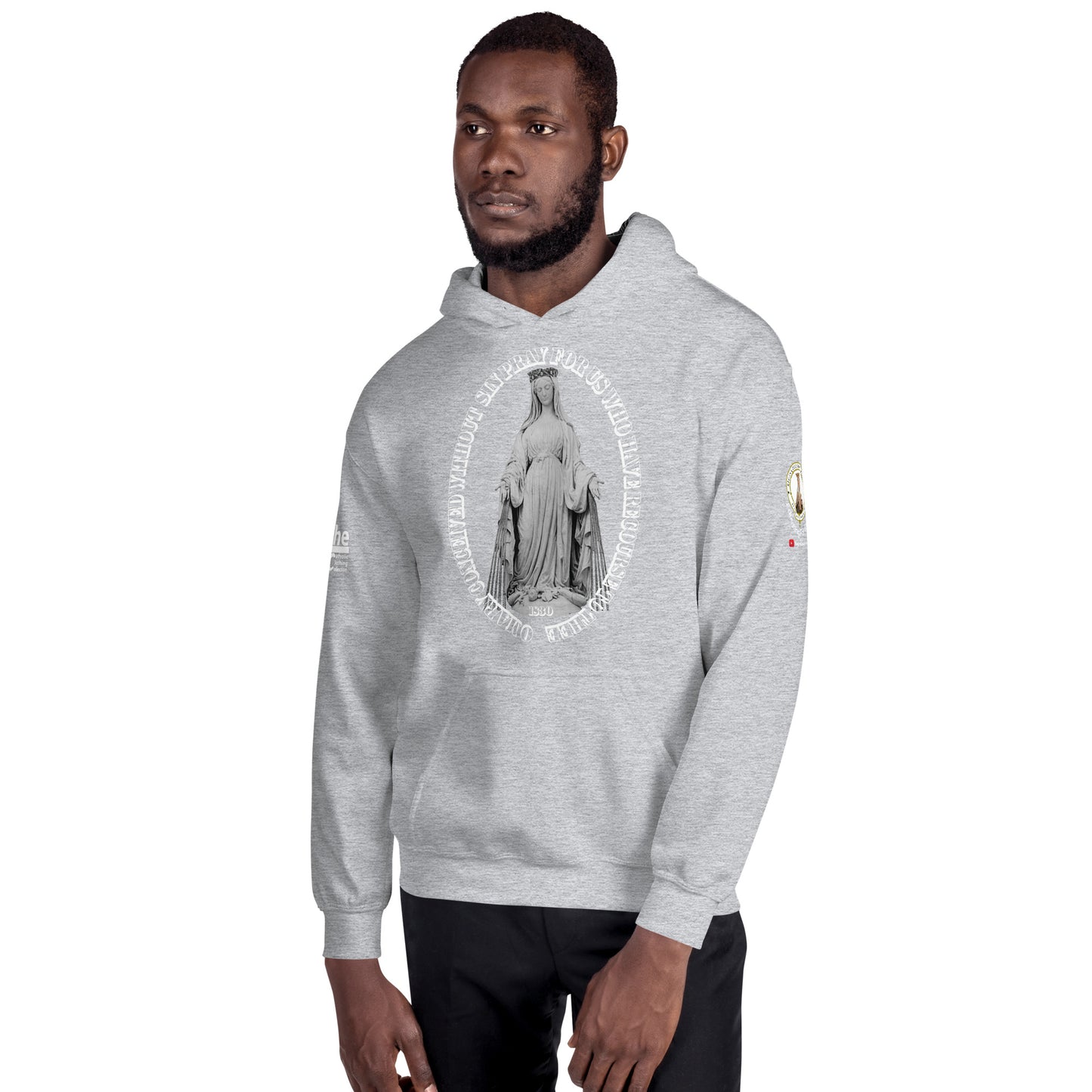 Miraculous Medal (coloured Hearts) Men's Hoodie